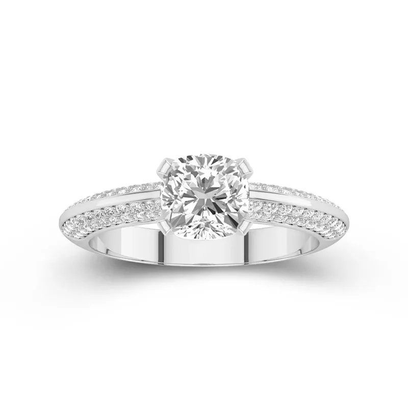 Luxury Cushion 1.50ct Moissanite Engagement Ring