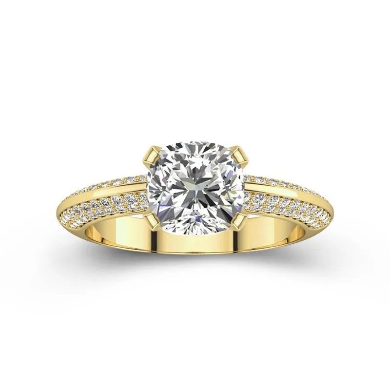 Luxury Cushion 2.00ct Moissanite Engagement Ring