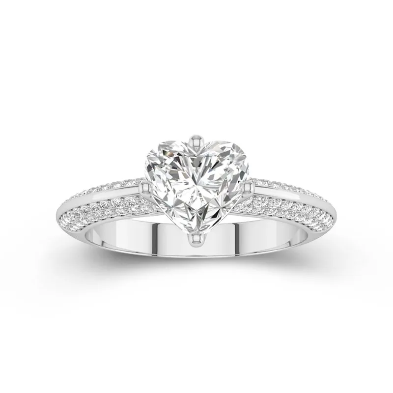 Luxury Heart 1.50ct Moissanite Engagement Ring
