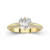 Luxury Heart 1.00ct Moissanite Engagement Ring