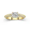 Luxury Princess 1.00ct Moissanite Engagement Ring