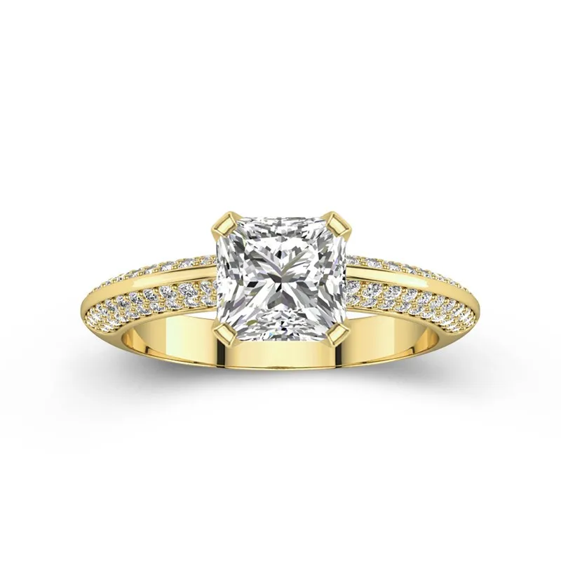 Luxury Princess 2.00ct Moissanite Engagement Ring