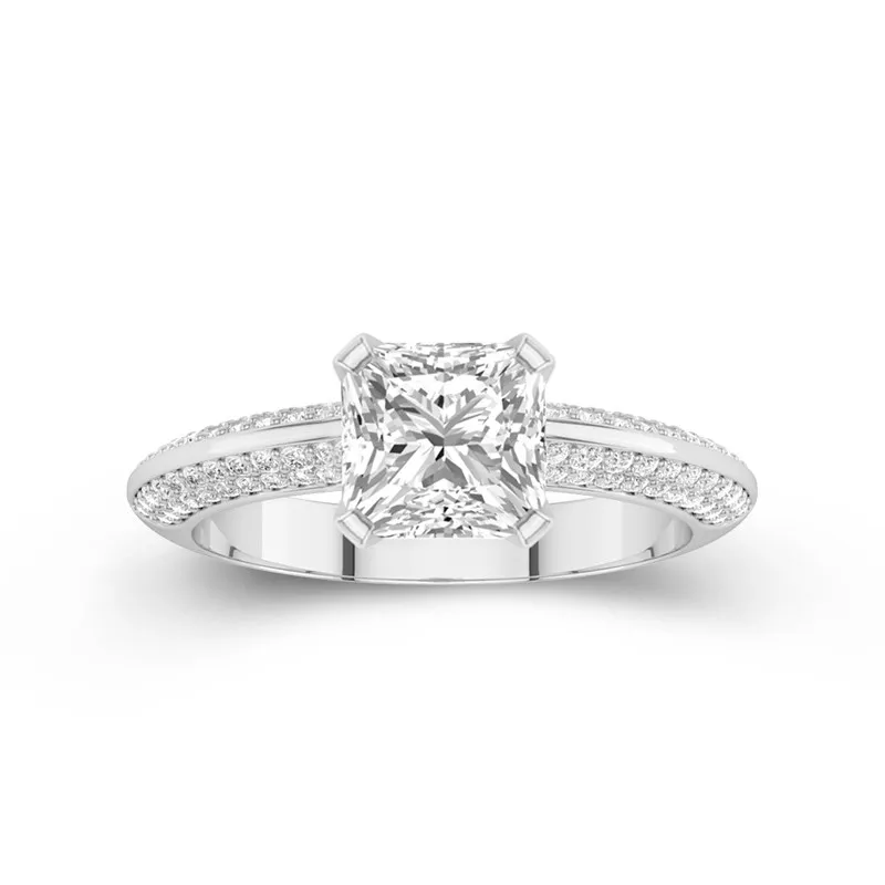 Le luxe Princesse 2.00ct Moissanite Bague de fiançailles