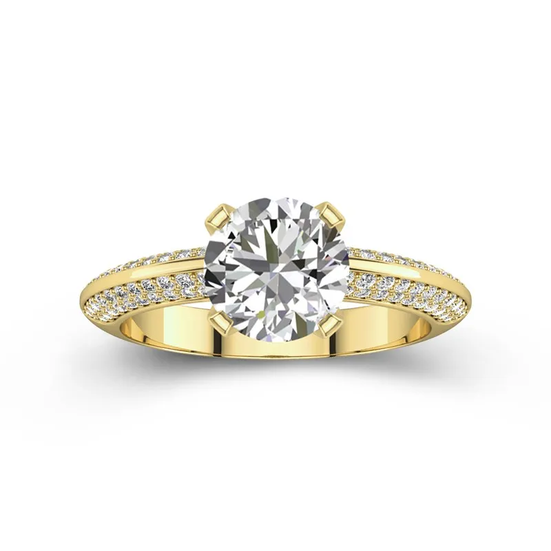 Luxury Round 2.00ct Moissanite Engagement Ring