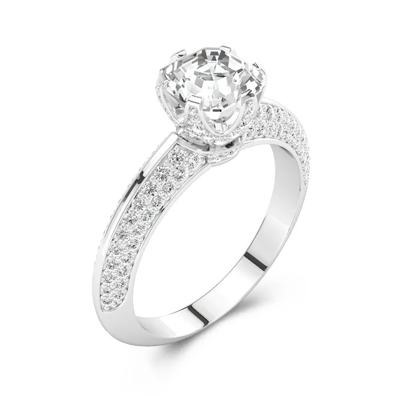 Luxury Asscher 1.50ct Moissanite Engagement Ring