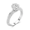 Le luxe Coussin 1.50ct Moissanite Bague de fiançailles