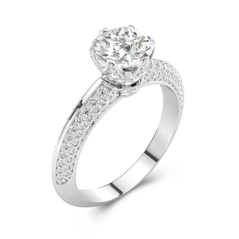 Luxury Cushion 1.00ct Moissanite Engagement Ring