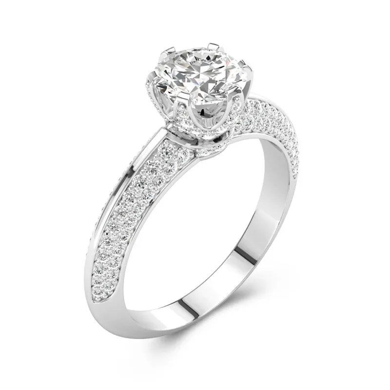 Luxury Round 1.50ct Moissanite Engagement Ring