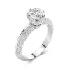 Luxury Round 1.00ct Moissanite Engagement Ring