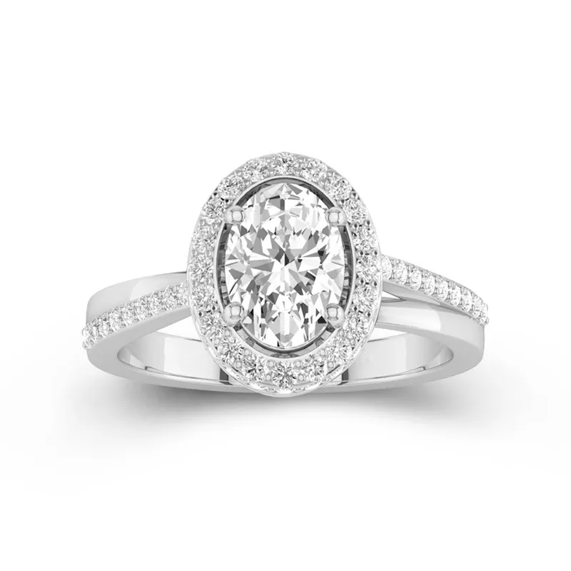 Glorieux Ovale 2.00ct Moissanite Bague de fiançailles