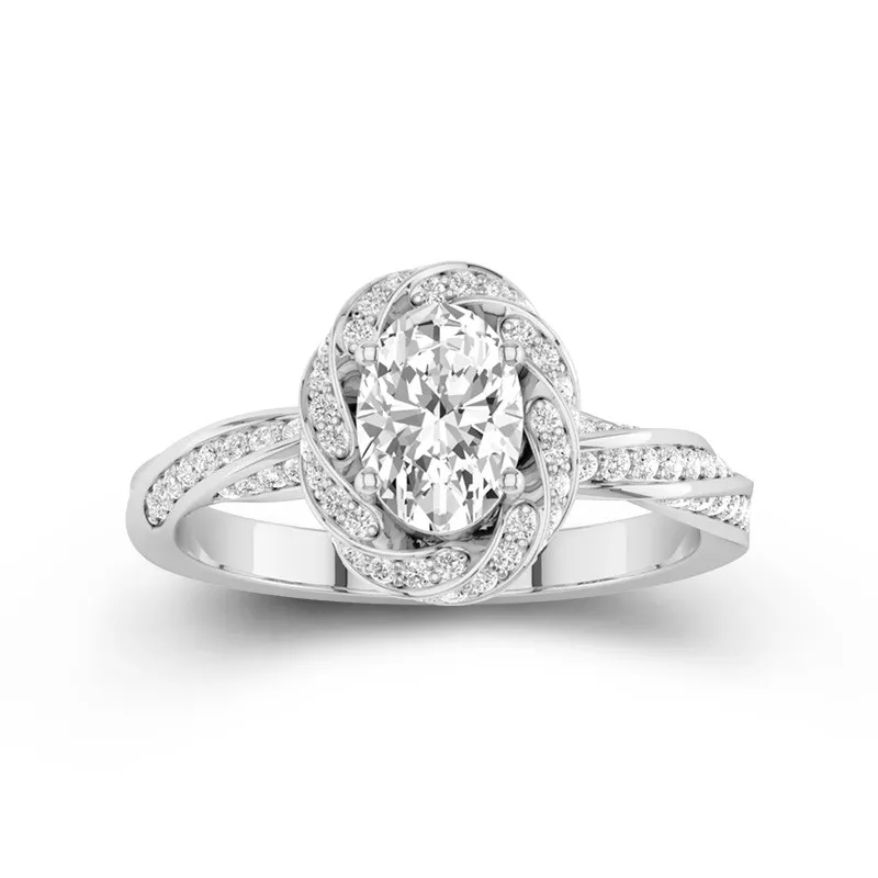 Charmant Ovale 1.50ct Moissanite Bague de fiançailles