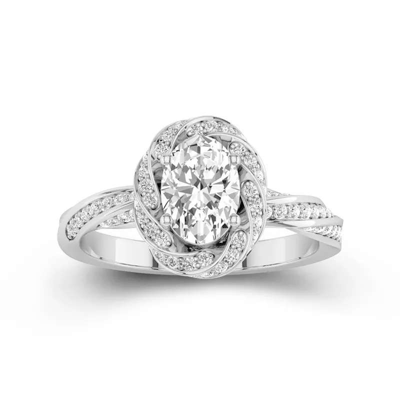 Charmant Ovale 2.00ct Moissanite Bague de fiançailles