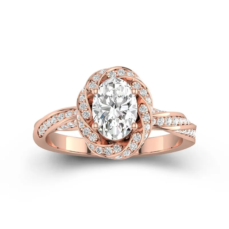 Charmant Ovale 2.00ct Moissanite Bague de fiançailles