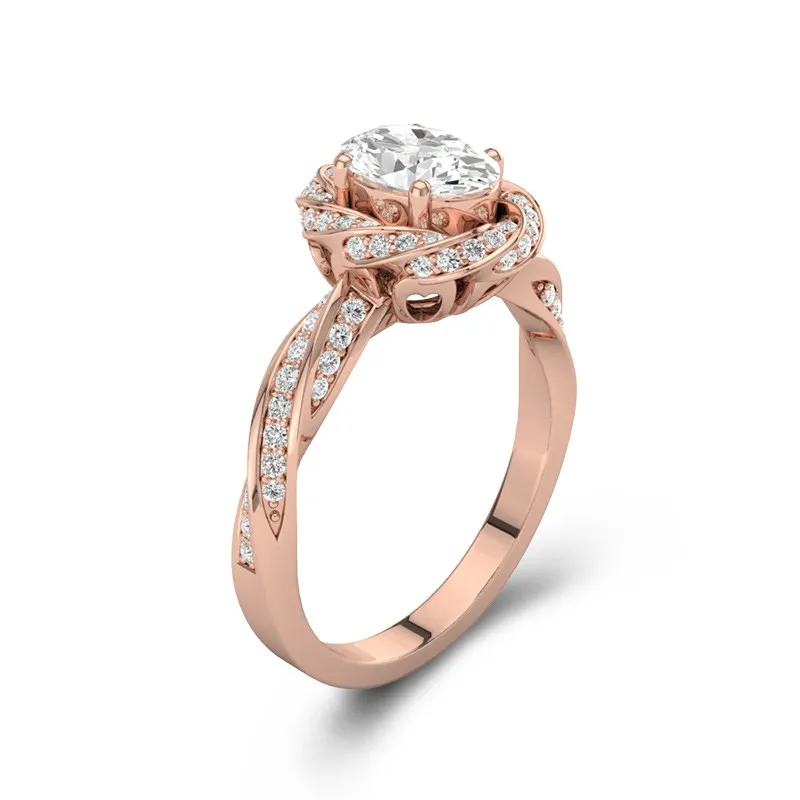 Charmant Ovale 2.00ct Moissanite Bague de fiançailles