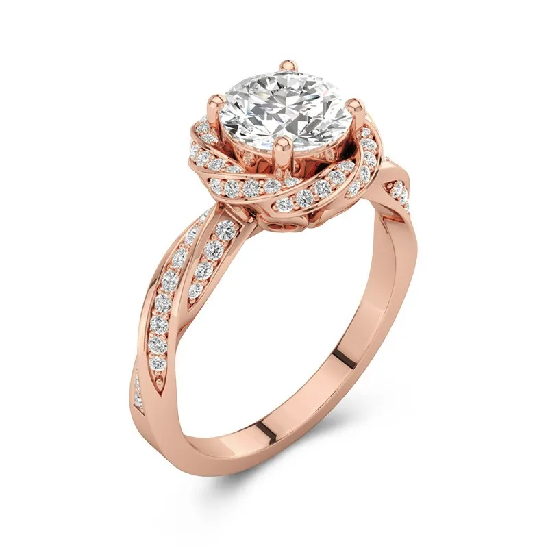 Charming Round 1.00ct Moissanite Engagement Ring