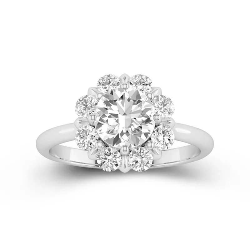 Gracieux Rond 1.50ct Moissanite Bague de fiançailles