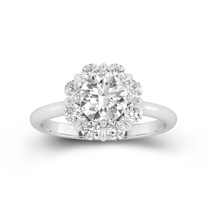 Graceful Round 1.00ct Moissanite Engagement Ring