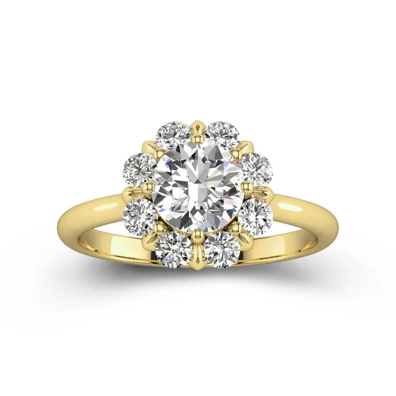 Graceful Round 1.00ct Moissanite Engagement Ring
