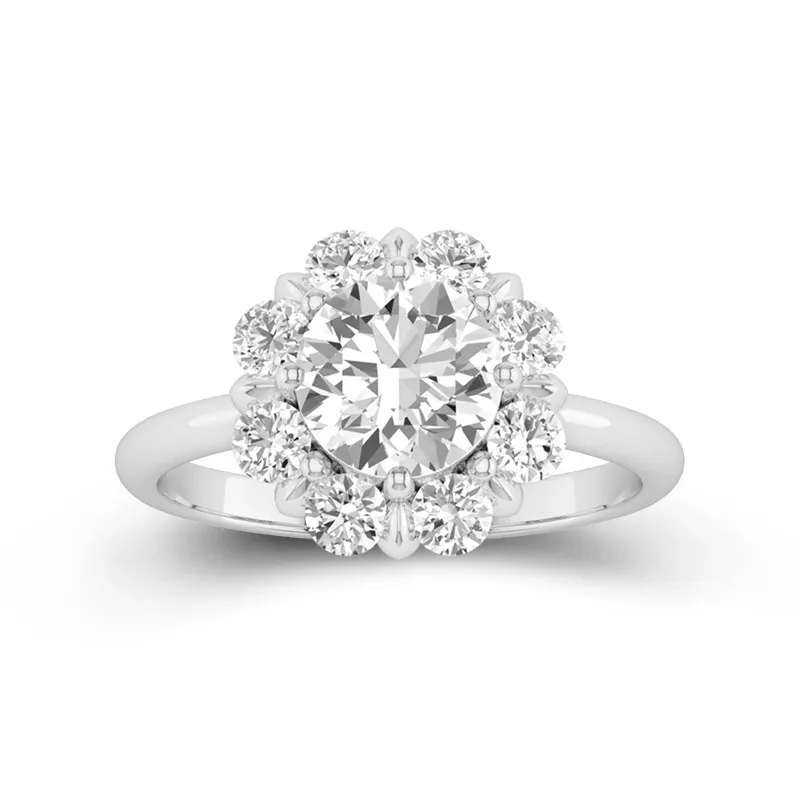 Gracieux Rond 2.00ct Moissanite Bague de fiançailles