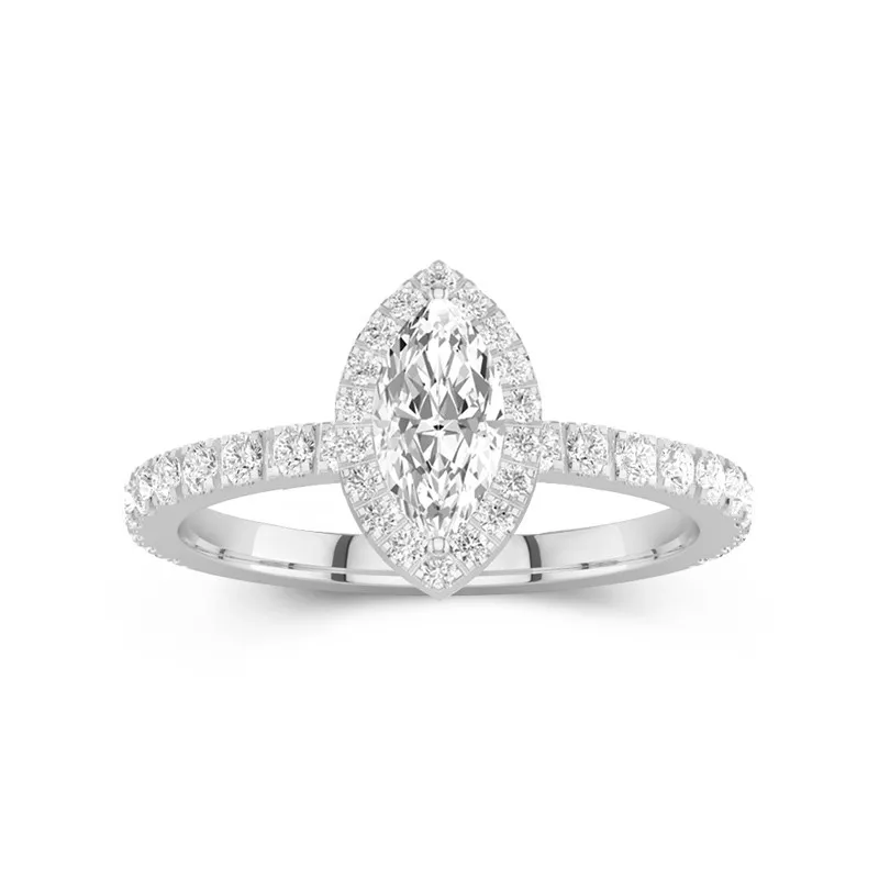 Delicate Marquise 0.80ct Moissanite Engagement Ring