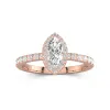 Delicate Marquise 0.80ct Moissanite Engagement Ring