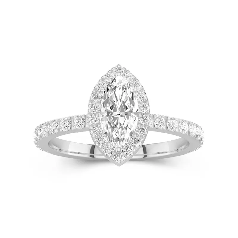 Delicate Marquise 1.00ct Moissanite Engagement Ring