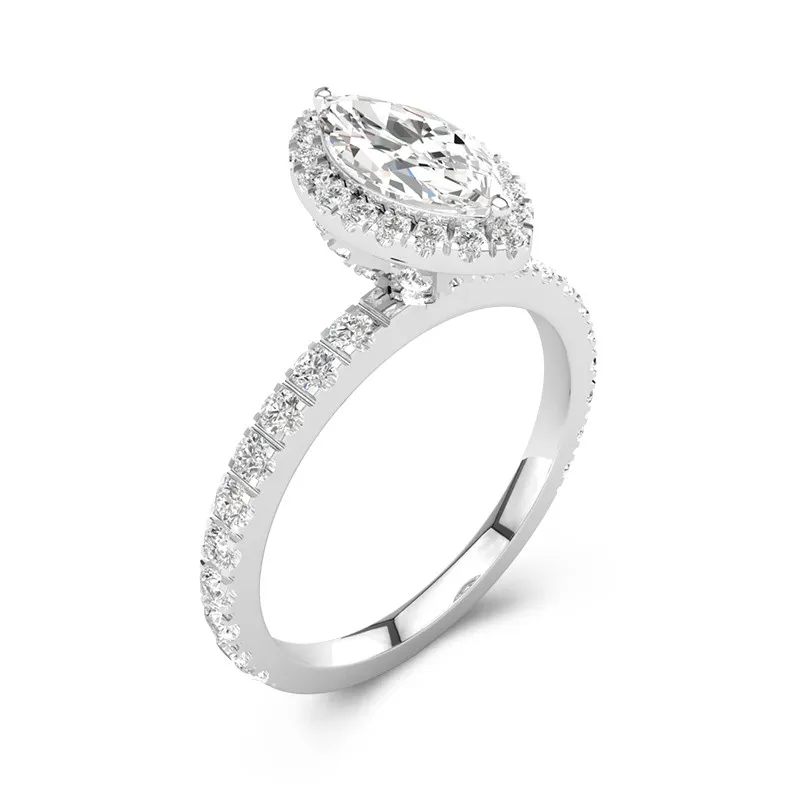 Delicate Marquise 2.00ct Moissanite Engagement Ring