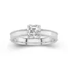 Wide Asscher 1.50ct Moissanite Engagement Ring