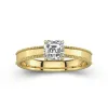 Wide Asscher 1.00ct Moissanite Engagement Ring