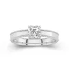 Wide Asscher 1.00ct Moissanite Engagement Ring