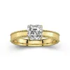 Wide Asscher 2.00ct Moissanite Engagement Ring