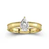 Wide Pear 1.50ct Moissanite Engagement Ring