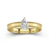 Wide Pear 1.00ct Moissanite Engagement Ring