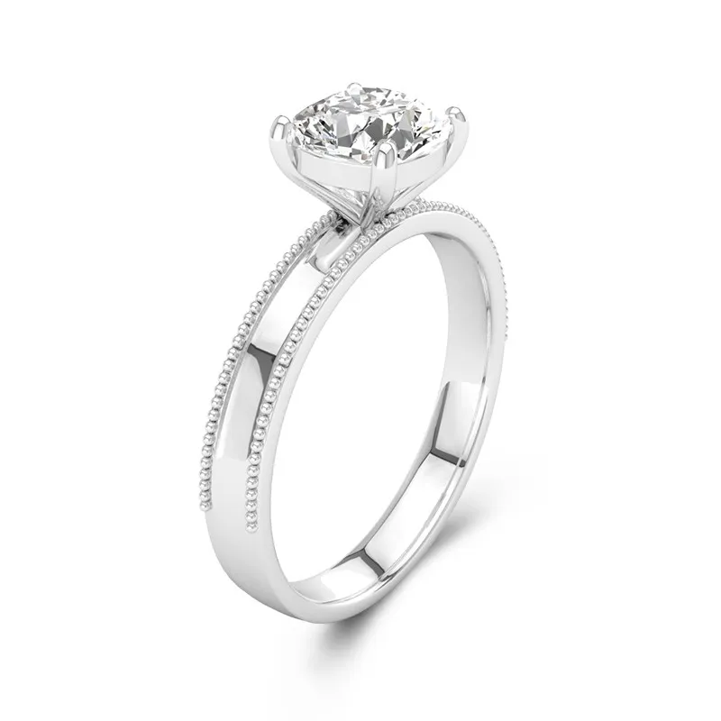 Wide Cushion 1.50ct Moissanite Engagement Ring