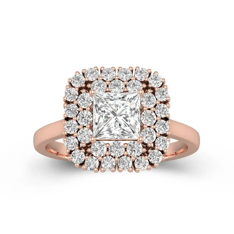 Unique Princess 0.75ct Moissanite Engagement Ring