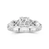 1.00ct Moissanite Engagement Ring 14K White Gold