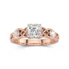 1.00ct Moissanite Engagement Ring 18K Rose Gold