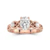 1.50ct Moissanite Engagement Ring 14K Rose Gold