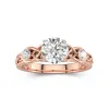 1.50ct Moissanite Engagement Ring 14K Rose Gold