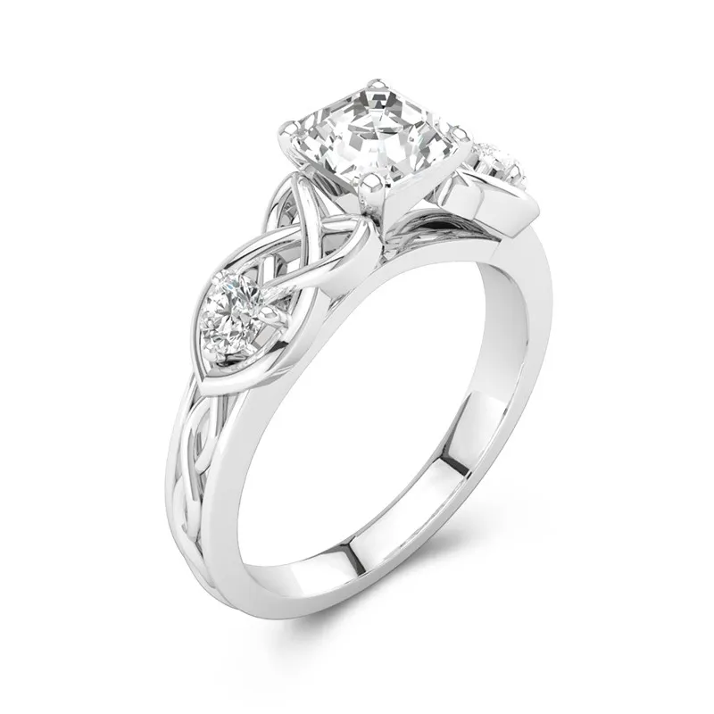 1.00ct Moissanite Bague de fiançailles Platine