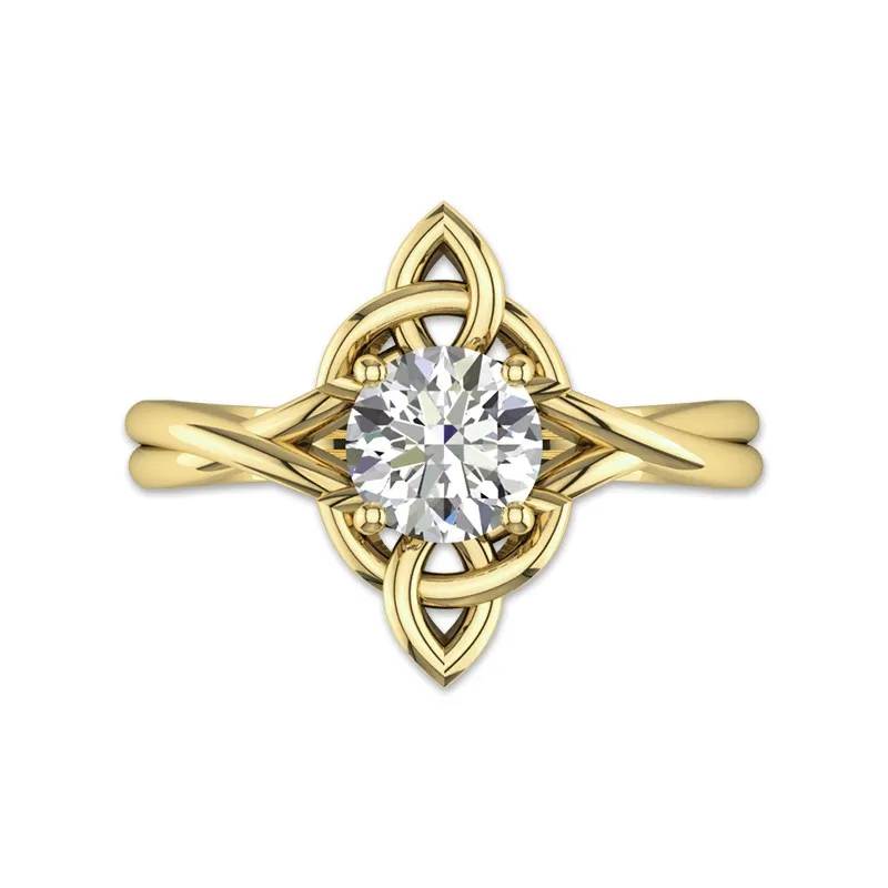 Celtic Knot Solitaire Engagement Ring 1.00ct Moissanite