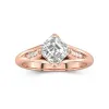 1.50ct Moissanite Engagement Ring 14K Rose Gold