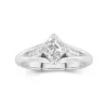 1.00ct Moissanite Engagement Ring 14K White Gold