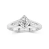 1.00ct Moissanite Engagement Ring 14K White Gold