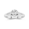 1.00ct Moissanite Engagement Ring 14K White Gold