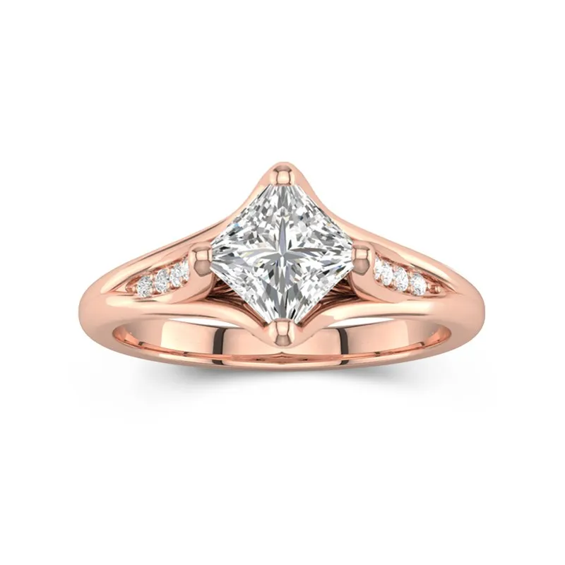 2.00ct Moissanite Engagement Ring 18K Rose Gold