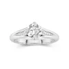 1.00ct Moissanite Engagement Ring 14K White Gold