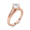 1.50ct Moissanite Engagement Ring 14K Rose Gold