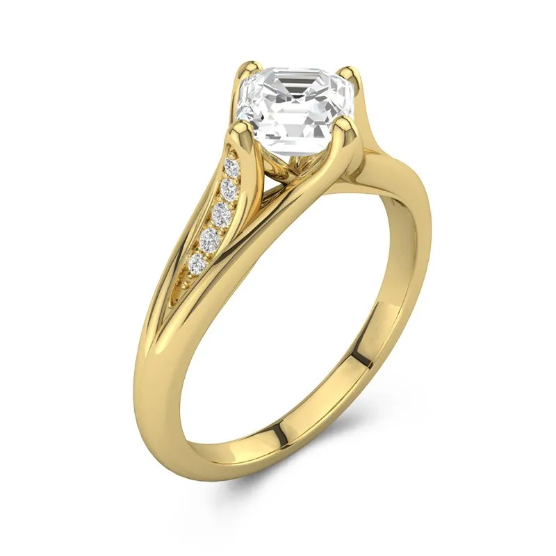 1.50ct Moissanite Engagement Ring 14K Gold