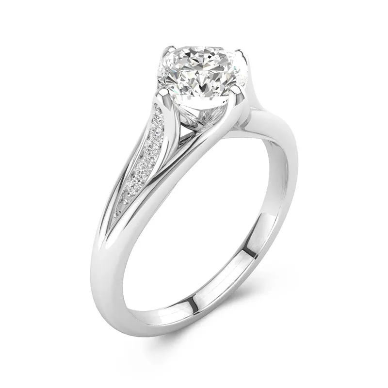 1.50ct Moissanite Engagement Ring 14K White Gold